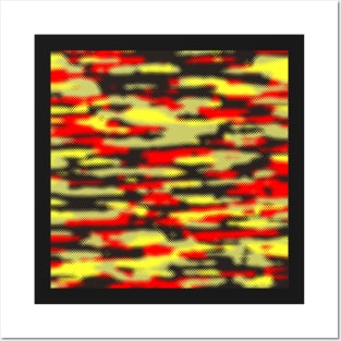 Camouflage Olive Yellow Red Posters and Art